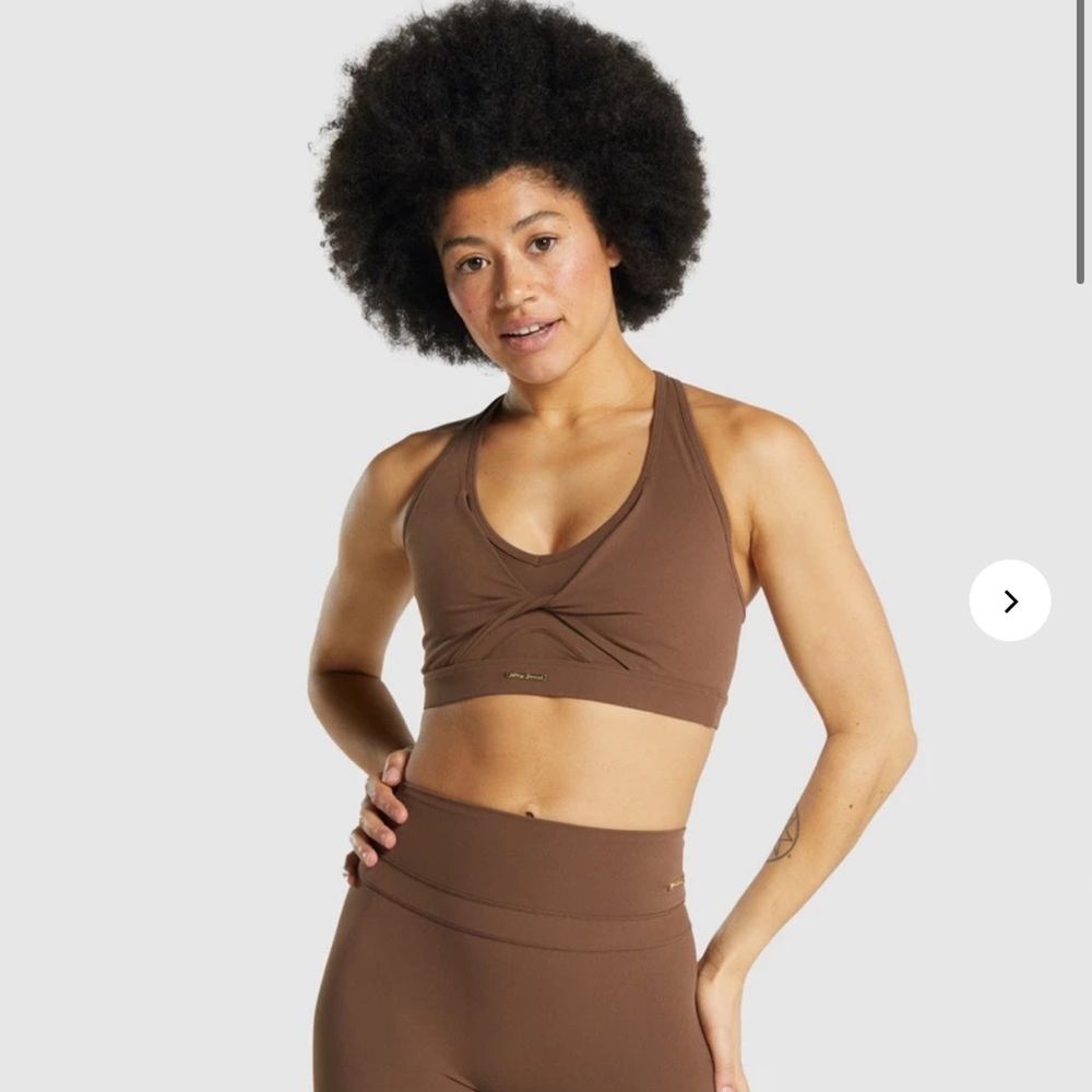 Gymshark x Whitney Simmons Dandelion Brown Sports Bra V3